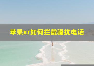 苹果xr如何拦截骚扰电话