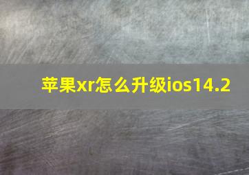 苹果xr怎么升级ios14.2