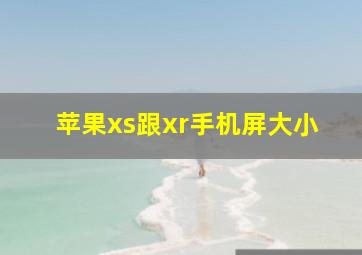 苹果xs跟xr手机屏大小