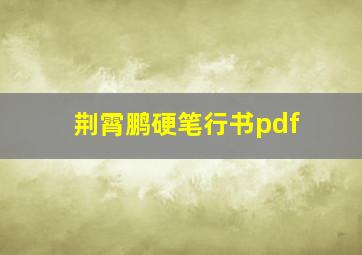 荆霄鹏硬笔行书pdf