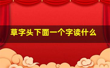 草字头下面一个字读什么