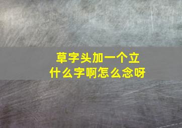 草字头加一个立什么字啊怎么念呀