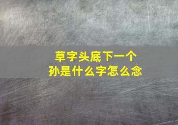 草字头底下一个孙是什么字怎么念