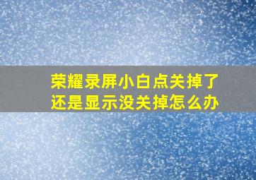 荣耀录屏小白点关掉了还是显示没关掉怎么办