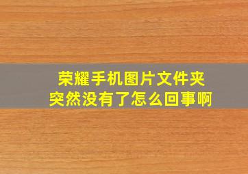 荣耀手机图片文件夹突然没有了怎么回事啊