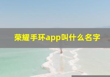 荣耀手环app叫什么名字