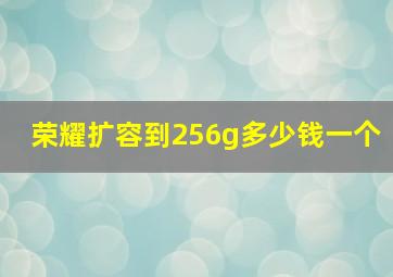 荣耀扩容到256g多少钱一个