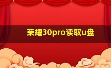 荣耀30pro读取u盘