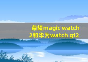 荣耀magic watch2和华为watch gt2