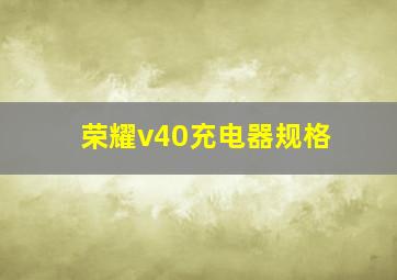 荣耀v40充电器规格