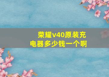 荣耀v40原装充电器多少钱一个啊