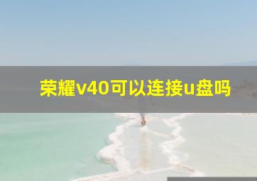 荣耀v40可以连接u盘吗