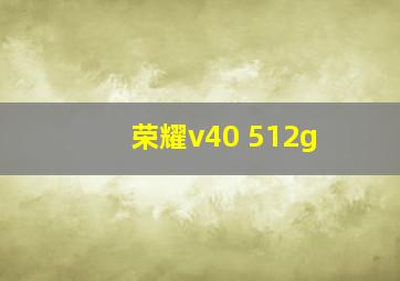 荣耀v40 512g