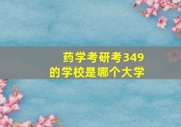 药学考研考349的学校是哪个大学