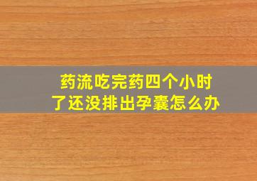 药流吃完药四个小时了还没排出孕囊怎么办