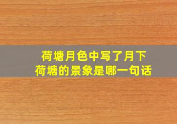 荷塘月色中写了月下荷塘的景象是哪一句话