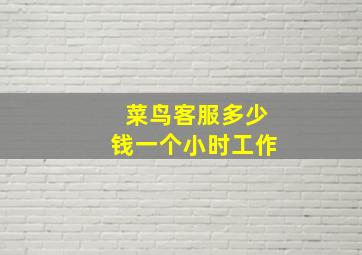 菜鸟客服多少钱一个小时工作