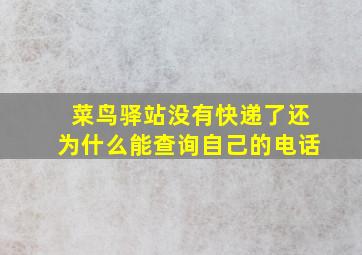 菜鸟驿站没有快递了还为什么能查询自己的电话