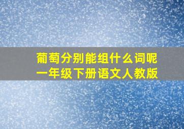 葡萄分别能组什么词呢一年级下册语文人教版