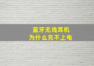 蓝牙无线耳机为什么充不上电