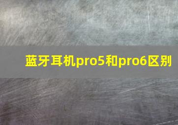 蓝牙耳机pro5和pro6区别