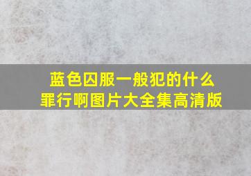 蓝色囚服一般犯的什么罪行啊图片大全集高清版