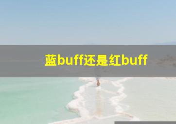 蓝buff还是红buff