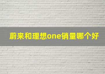 蔚来和理想one销量哪个好