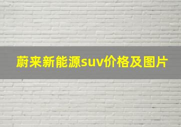 蔚来新能源suv价格及图片