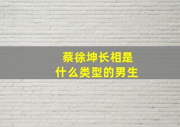 蔡徐坤长相是什么类型的男生