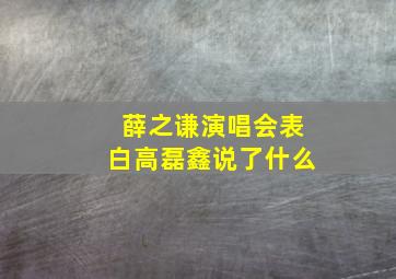 薛之谦演唱会表白高磊鑫说了什么