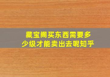 藏宝阁买东西需要多少级才能卖出去呢知乎