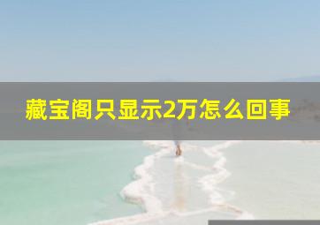 藏宝阁只显示2万怎么回事