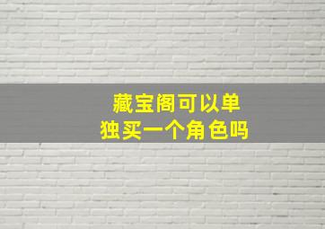 藏宝阁可以单独买一个角色吗