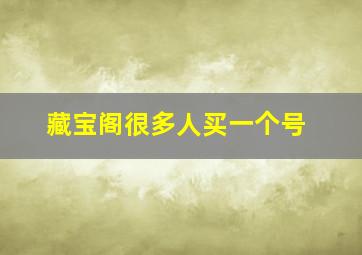 藏宝阁很多人买一个号