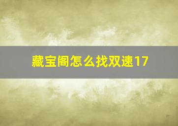 藏宝阁怎么找双速17