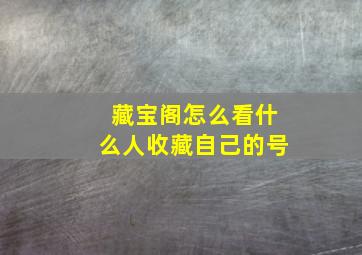 藏宝阁怎么看什么人收藏自己的号