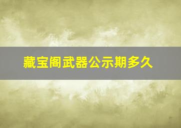 藏宝阁武器公示期多久