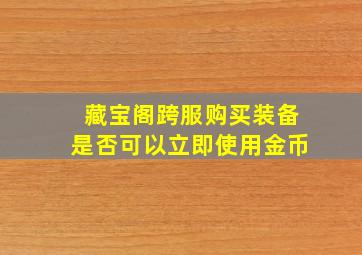 藏宝阁跨服购买装备是否可以立即使用金币