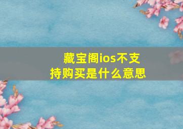 藏宝阁ios不支持购买是什么意思