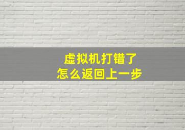 虚拟机打错了怎么返回上一步