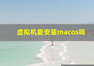 虚拟机能安装macos吗