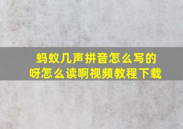 蚂蚁几声拼音怎么写的呀怎么读啊视频教程下载