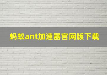 蚂蚁ant加速器官网版下载