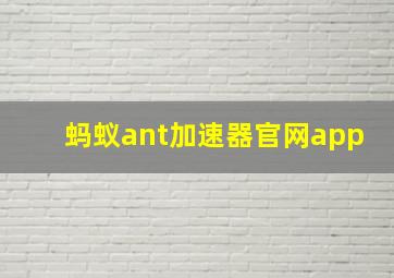 蚂蚁ant加速器官网app