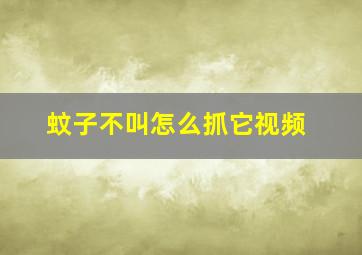 蚊子不叫怎么抓它视频