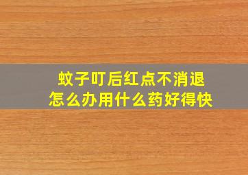 蚊子叮后红点不消退怎么办用什么药好得快