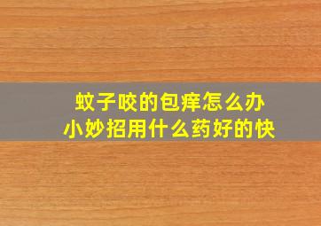 蚊子咬的包痒怎么办小妙招用什么药好的快