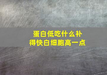 蛋白低吃什么补得快白细胞高一点