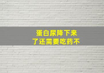 蛋白尿降下来了还需要吃药不